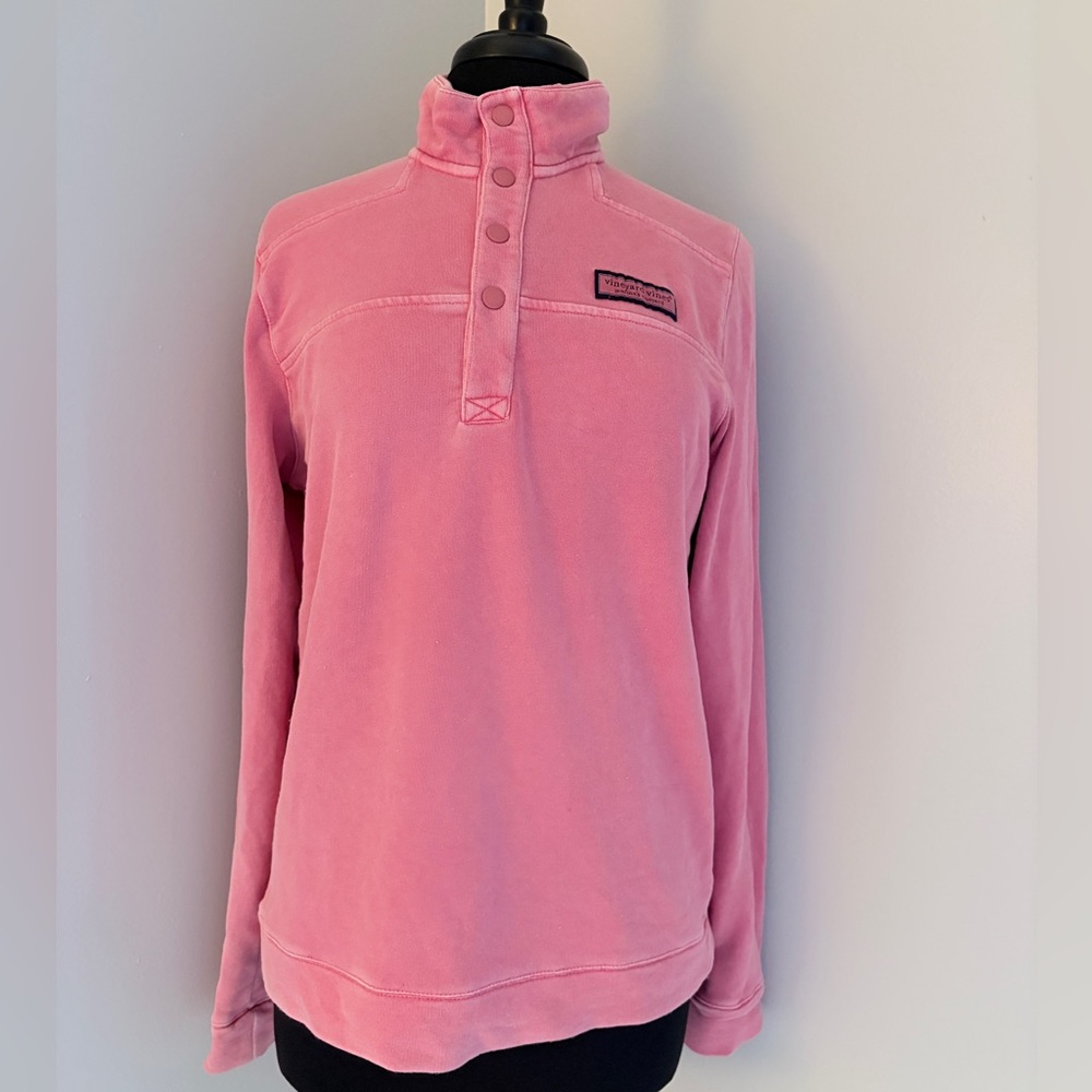 Vineyard Vines Kids Rose Pink Snap-Button Size XL Pullover